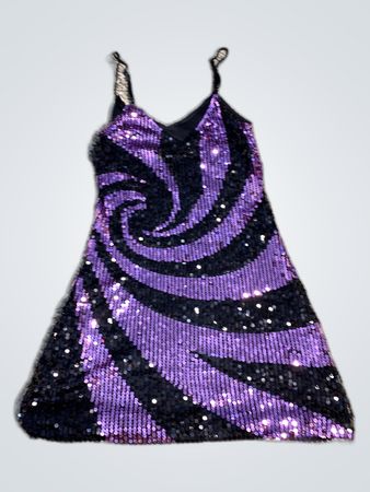Unbranded Purple Black Sequin Mini Dress