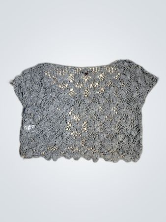 Unbranded Gray Crocheted Knit Cardigan