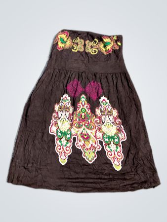 Embroidered Strapless Mini Dress