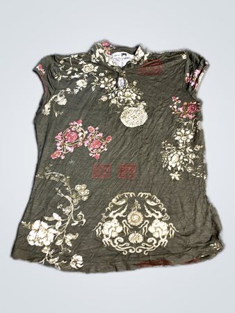 Boho Printed Embroidered Blouse