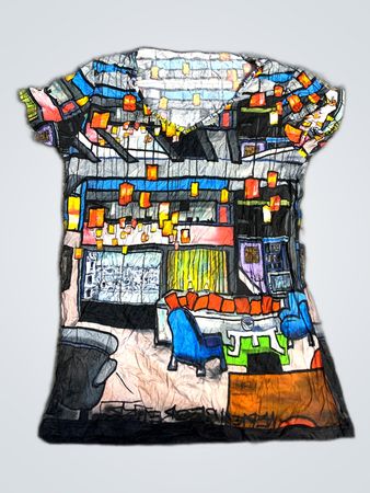 T-Shirt with Cityscape Design