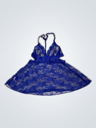 Blue Lace Slip Dress