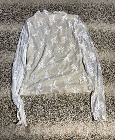 Sheer Lace Long Sleeve Blouse