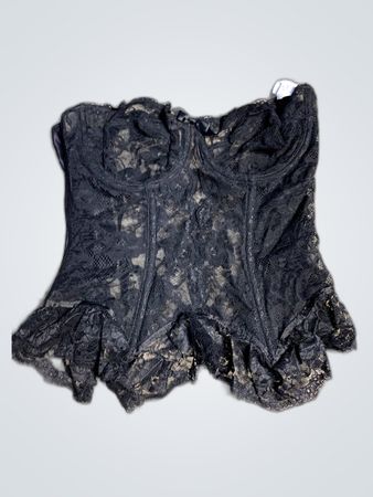 Unbranded Black Lace Bustier Corset Top