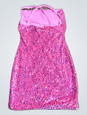 Pink Sequin Mini Dress