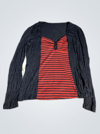 Black Striped Knit Cardigan
