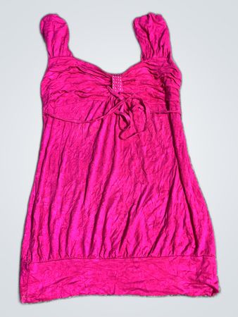 Unbranded Pink Ruched Sleeveless Blouse