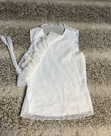 Unbranded White Ruffle Sleeveless Blouse