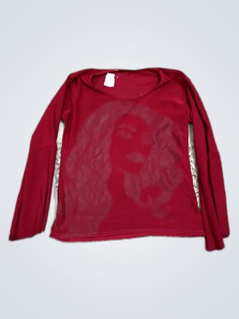 Unbranded Red Graphic Print Long-Sleeve T-Shirt