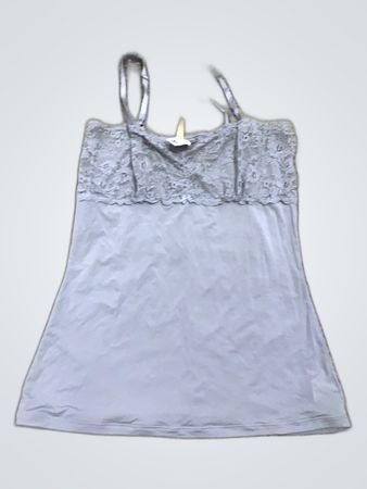 Gray Lace-Trimmed Camisole