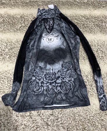 Unbranded Lace Printed Long-Sleeve Blouse