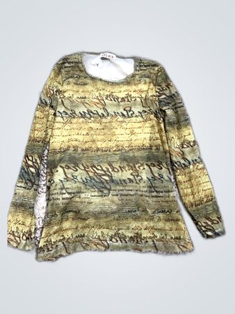 Zara Printed Long Sleeve Blouse