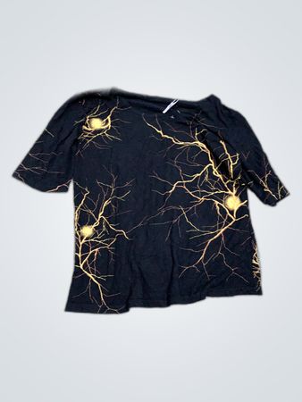 Zara Black Graphic Printed T-Shirt