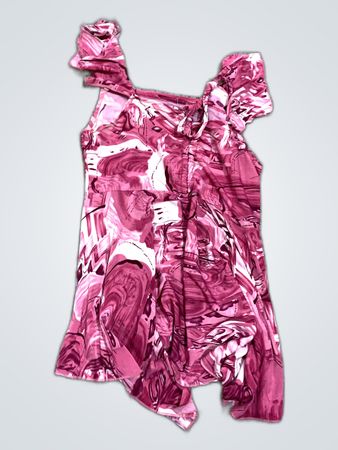Pink Marbled Off-the-Shoulder Top