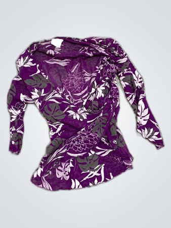 Printed Wrap Blouse