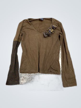 Diesel Long Sleeve V-Neck Blouse