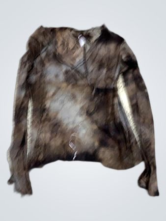 Brown Tie-Dye Long-Sleeve Shirt