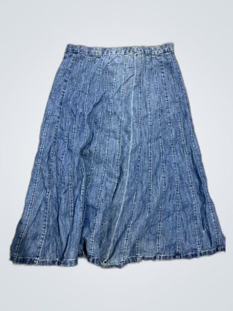 Unbranded Pleated Denim Midi Skirt