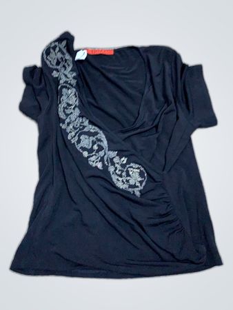 RED Valentino Embroidered Black Blouse