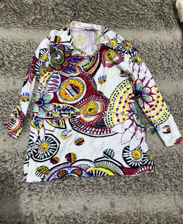 Multicolored Floral Print Long Sleeve Blouse