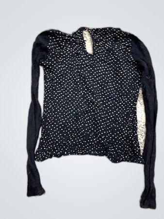 Black Polka Dot Long Sleeve Blouse
