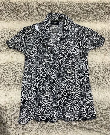 Male Zebra Print Short Sleeve Shirt