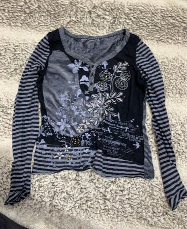 Unbranded Long Sleeve Striped Floral Blouse