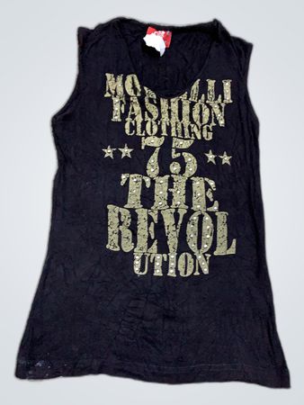 Unbranded Graphic Print Black Tank Top