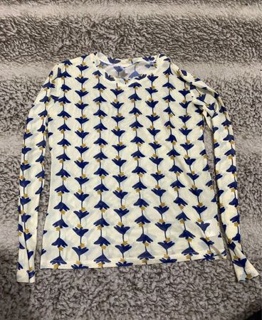 Zara Printed Long Sleeve Blouse