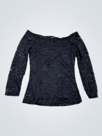 Black Lace Off-Shoulder Blouse