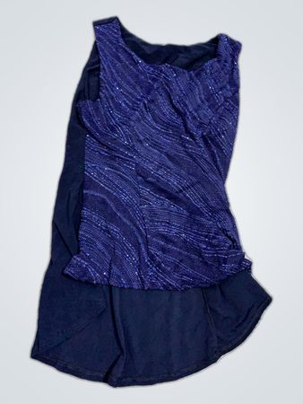 Navy Sequined Sleeveless Tank Top