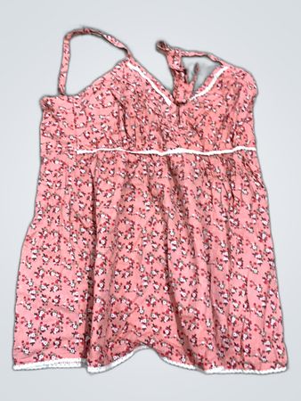 Unbranded Floral Print Lace Trim Mini Dress