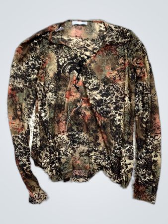 Long Sleeve Blouse with Floral Pattern