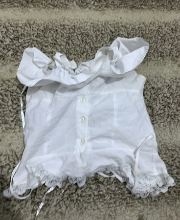 White Ruffle Blouse