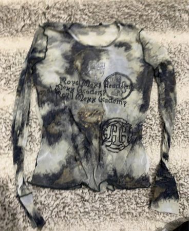 Royal Academy Sheer Printed Long-Sleeve Blouse