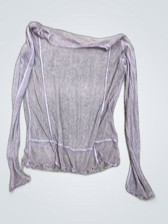 Sheer Long Sleeve Lavender Blouse