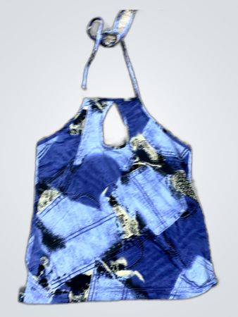 Calvin Klein Printed Denim Halter Camisole