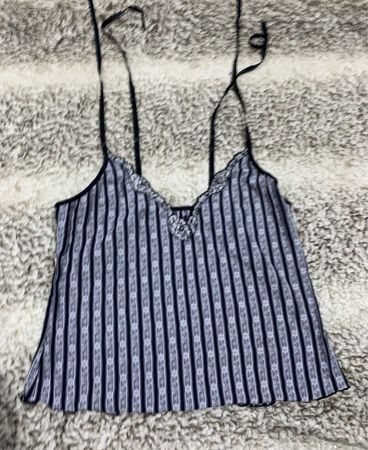 Striped Lace Trim Camisole Top