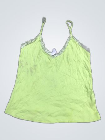 Green Lace Trim Camisole Top
