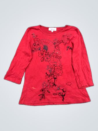 Red Floral Long-Sleeve T-Shirt