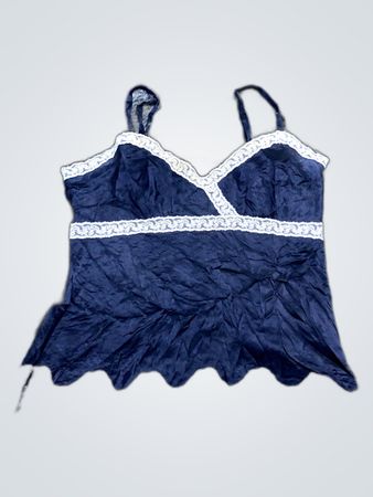 Navy Lace Trim Camisole Top