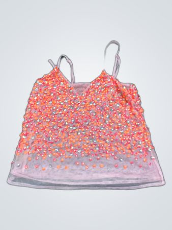 Sheer Sequined Camisole Top