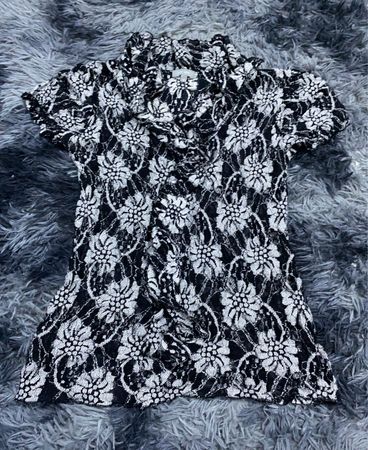 Unbranded Black Floral Lace Blouse