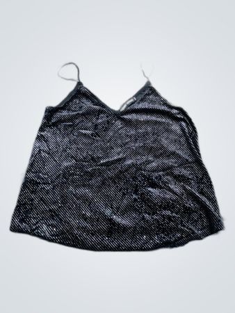 Unbranded Black Sequined Spaghetti Strap Camisole Top