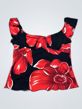 Unbranded Red Floral Printed Cropped Camisole