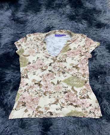 Purple Floral Printed Blouse