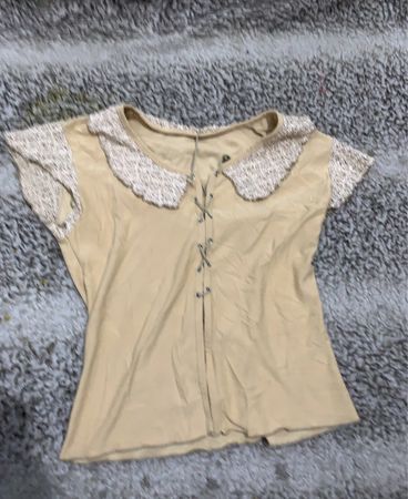 Unbranded Ruffle Lace-up Blouse