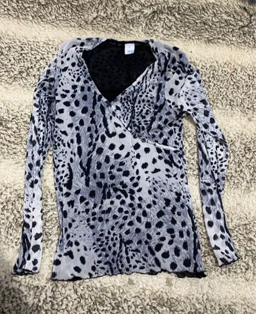 Long-sleeved Animal Print Top