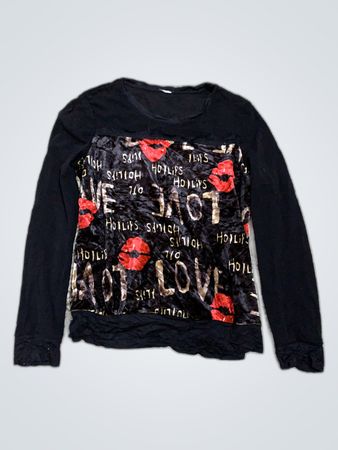 Unbranded Hot Lips Graphic Long Sleeve Top