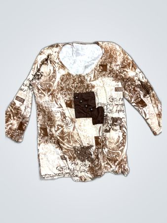 Printed V-Neck Blouse